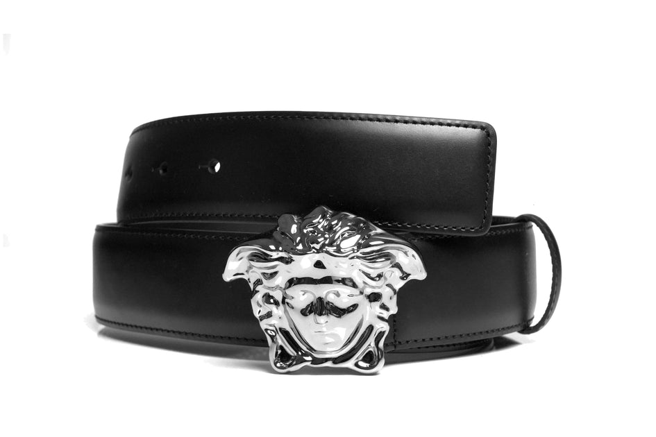 Versace White Leather Medusa Belt 105CM